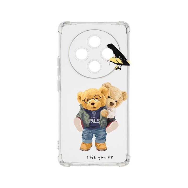 Husa pentru OPPO Reno12 F 5G / Reno12 FS 5G, BestCase® Anti Shock 1.5MM, Teddy Bear Lift me up, Air Cushion Technology, Protectie camera, ecran si colturi, AS 933