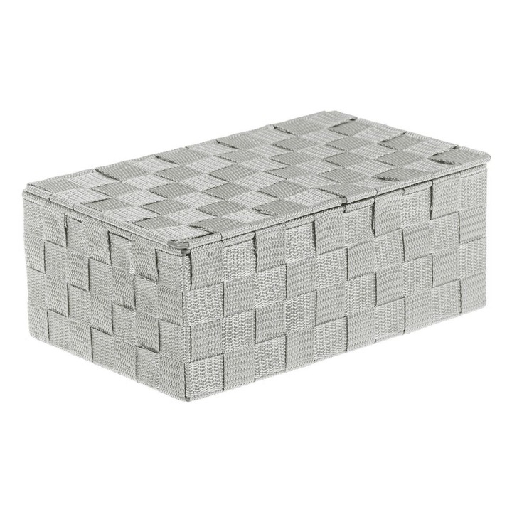 Сива метална кутия за съхранение с капак 27,5x17,5x11см