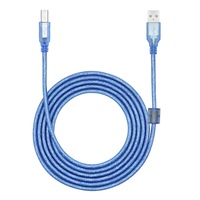Cablu imprimanta, Axroad Mall, USB 2.0, Transfer Date, Universal, 480Mbps, Ecranat, bobina antiparaziti, Ambalaj individual, Plug and play, Robust si durabil, Avand o lungime de 3 metri, Cupru, Albastru