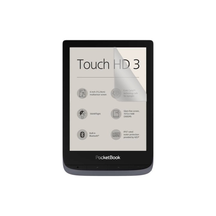 Фолио за PocketBook Touch HD 3 (PB632), COMANDO E-book Reader Mat Protect, Regenerable, Clarity 99%, Anti-Reflection, Предотвратява пръстови отпечатъци и прах, Anti-Shock, Устойчивост на надраскване, Висока чувствителност, Лесно нанасяне
