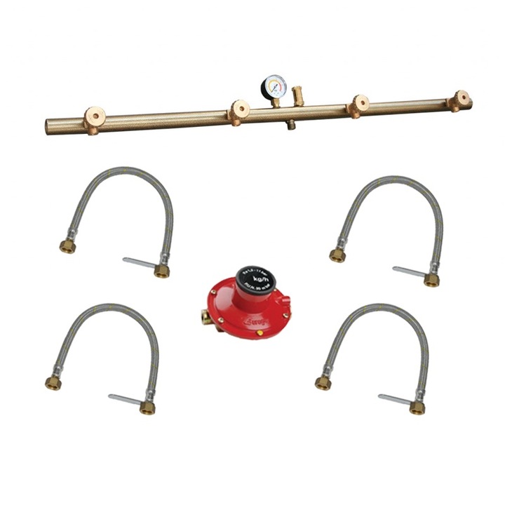 Centralina GPL/Propan Eurogas kit instalare 4 butelii, regulator 10kg/h, 50cm