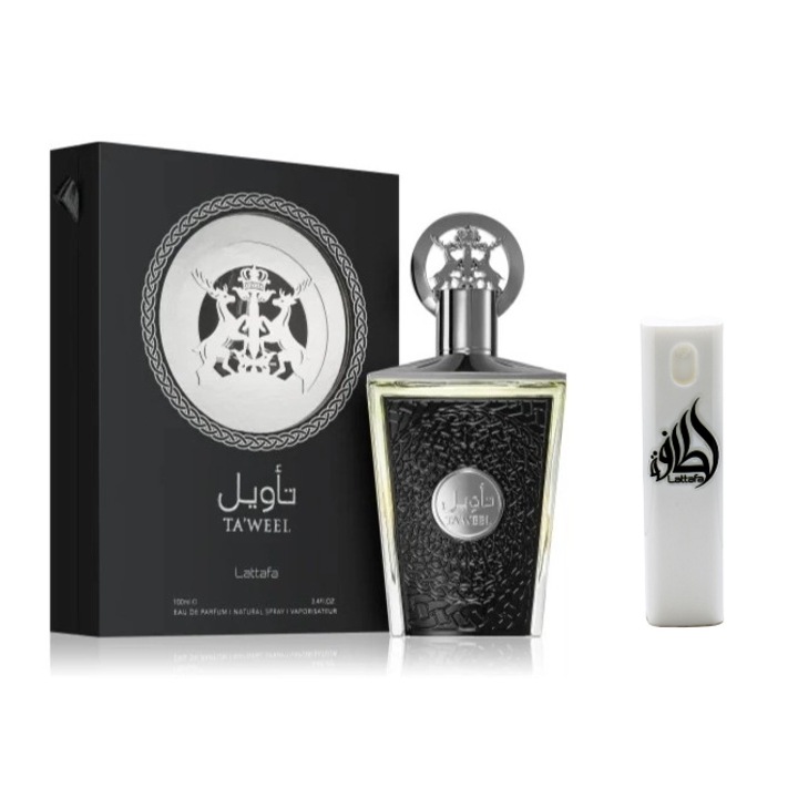 Set Apa de parfum Lattafa Taweel unisex 100 ml cu Kit Travel Reincarcabil 10 ml