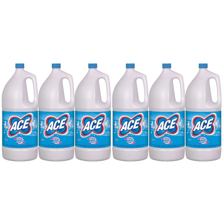 Set 6x Ace Inalbitor 2l Regular, fresh aroma, parfum floral, distruge calcarul, rapid si eficient, testat dermatologic, prospetime de lunga durata, eficacitate maxima, continut generos, elimina mirosuri neplacute