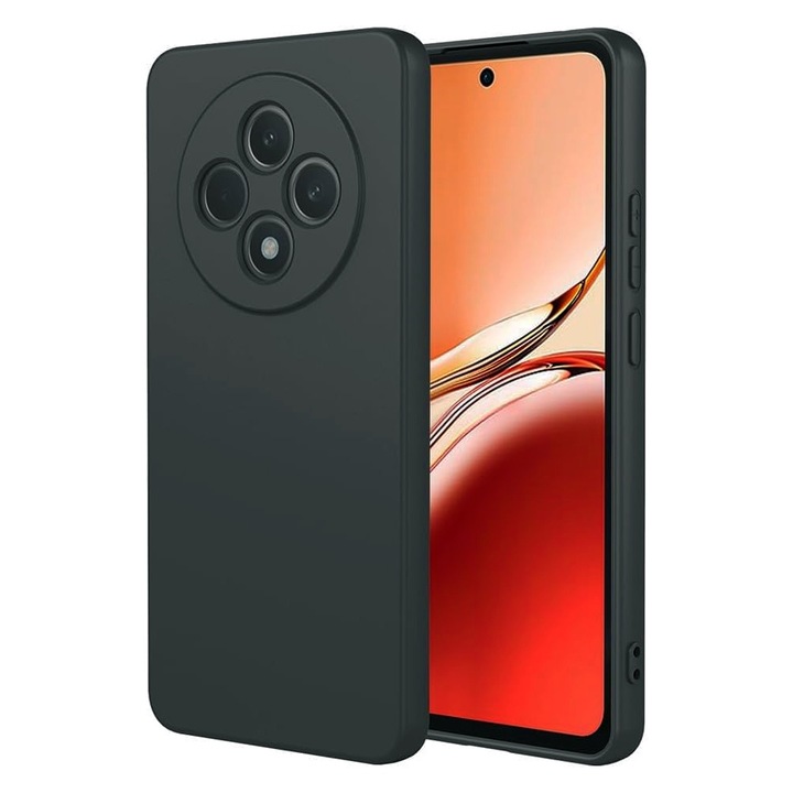 Калъф Силиконов матов за Xiaomi Redmi 14C, ОПТИМАЛНО РЕШЕНИЕ, защита на камерата, мек течен TPU, SlimFit, официален и основен дизайн, лек, повдигнати ръбове, черен