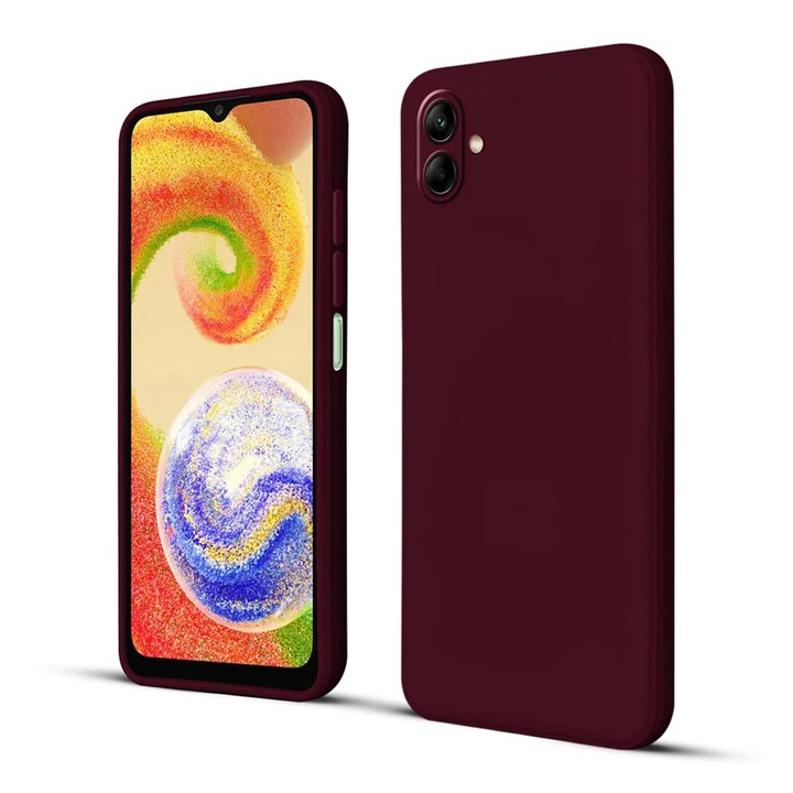 Калъф от силикон съвместим със Samsung Galaxy A06 4G, Optim Solution, защита на камерата, мек течен TPU, SlimFit, официален и основен дизайн, лек, повдигнати ръбове, матов, лилав