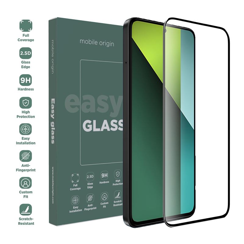 Folie sticla Mobile Origin EasyGlass compatibila cu Xiaomi Redmi Note 13 Pro 5G Black