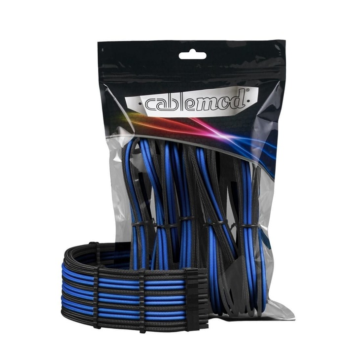 Cablu de alimentare intern CableMod, negru si albastru, 170x250x50mm