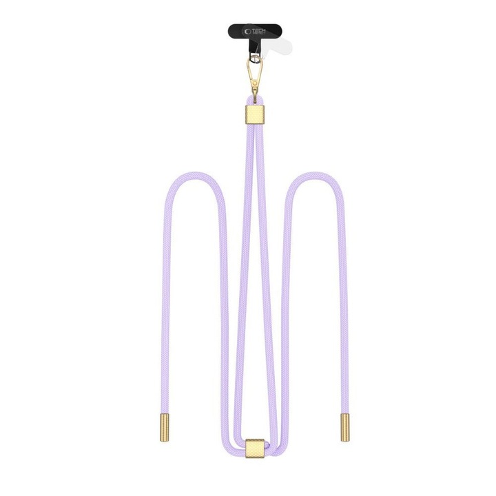Snur pentru carcase TECH-PROTECT C2S Rope Crossbody, Ajustabil, Mov