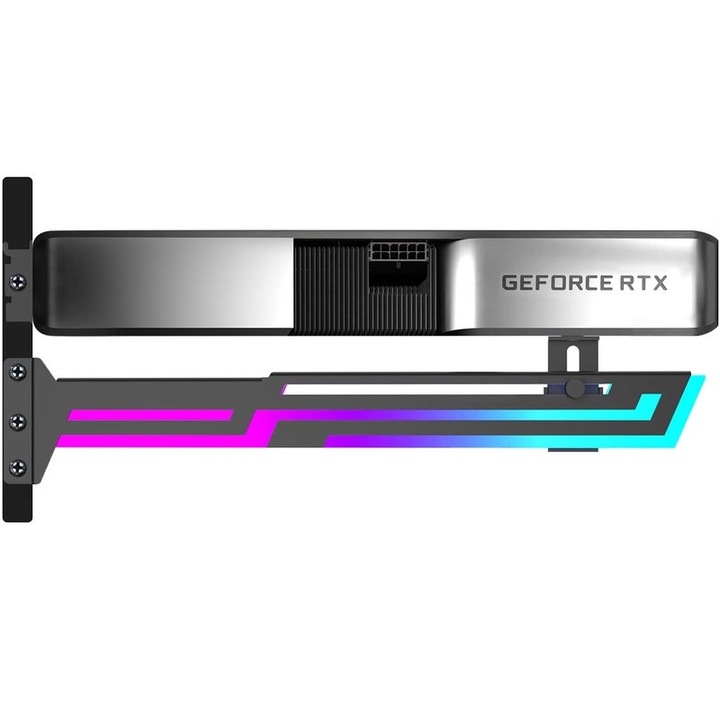 Állítható videokártya tartó, Basesailor, RGB, fekete, 50mm