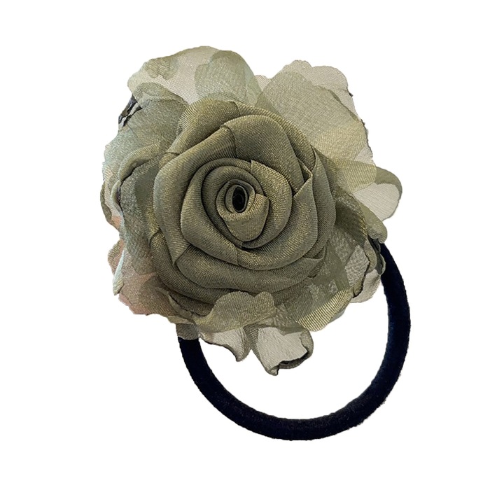 Banda de par de flori, manuala, elasticitate excelenta, multifunctionala, elastic pentru par，verde