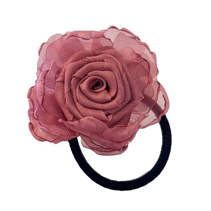 Banda de par de flori, manuala, elasticitate excelenta, multifunctionala, elastic pentru par，roz