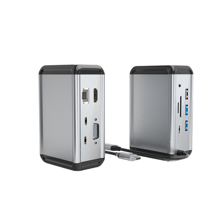 Statie de andocare, multifunctionala 12 in 1, incarcare rapida PD100W, suporta rezolutie 4K@30HZ, citire rapida, port Ethernet 100MB, gri