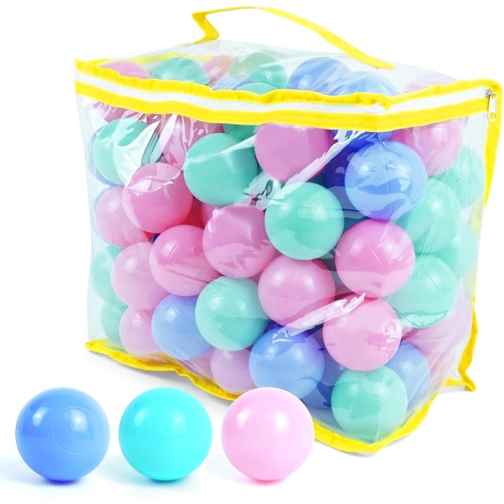 Set 100 Bile Colorate pentru Piscina de Bile, OneAndes, PVC, 5.5cm