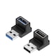 Set de 2 adaptoare USB 3.0, Basesailor, unghi de 90 de grade, 10Gbps, Negru