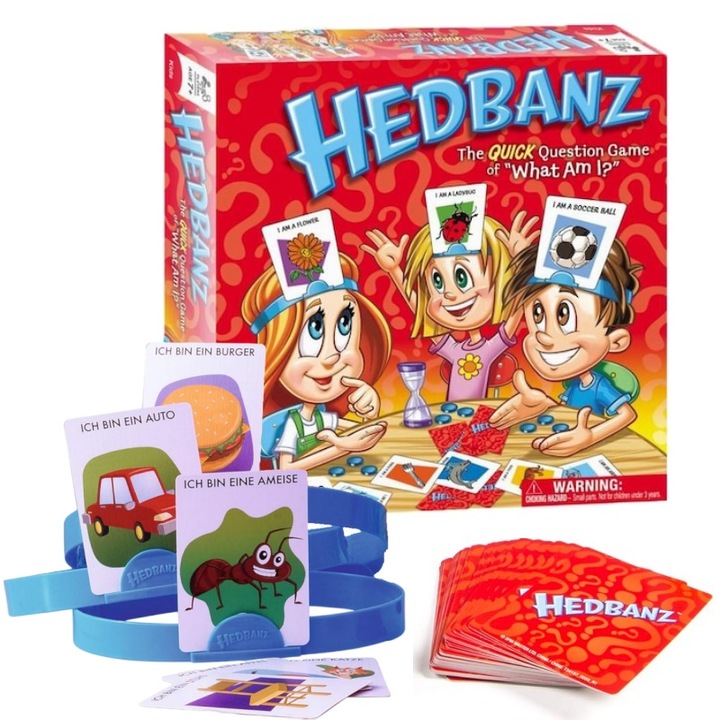 Настолна игра, AjieQaQ, Hedbanz, 72 карти, многоцветна, 2-6 играча, 6 години+