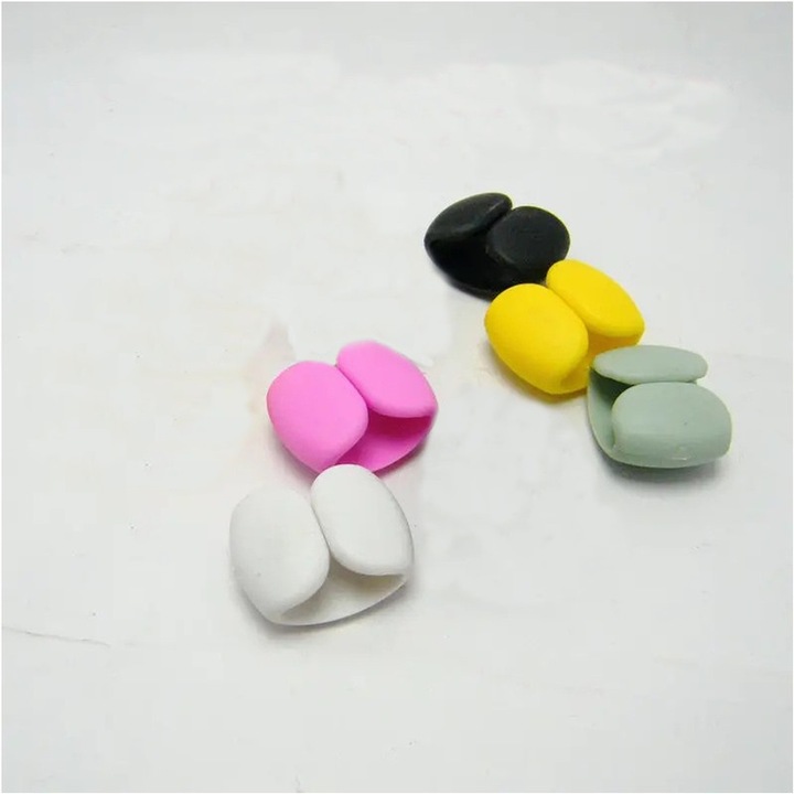 Комплект от 5 органайзера за USB кабели, залепващи, многоцветни