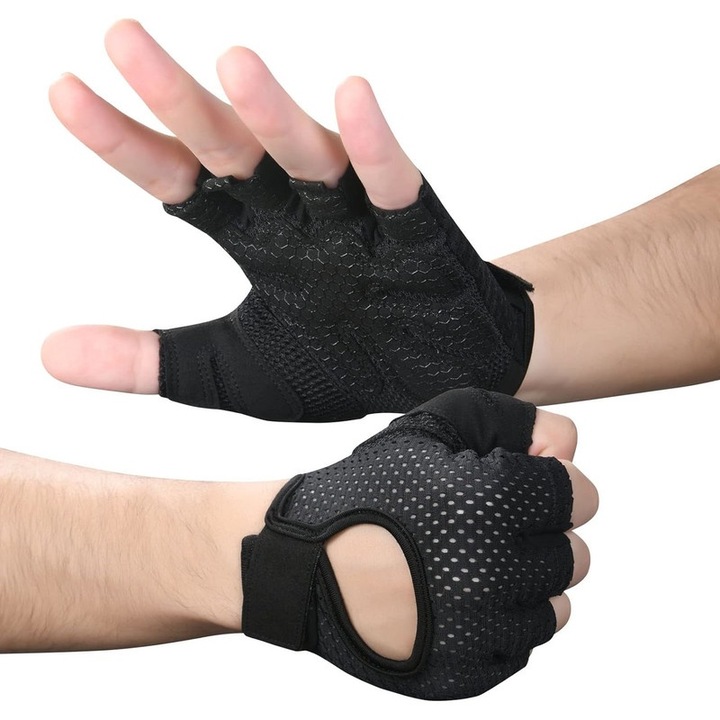 Basesailor sportkesztyű, univerzális méret, légáteresztő anyagú, csúszásgátló, fekete