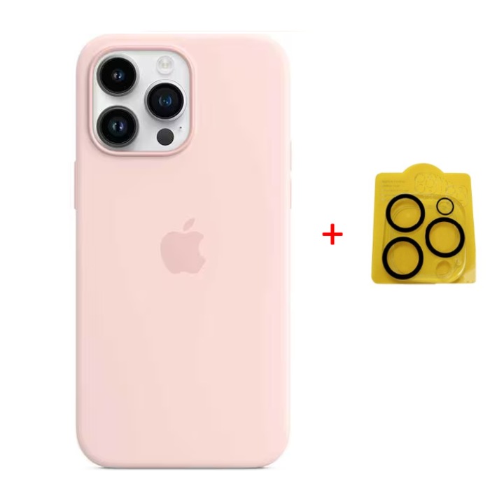 Védőtok, Apple, Mag-Safe, Iphone 14 Pro max készülékkel kompatibilis, szilikon Chalk Pink