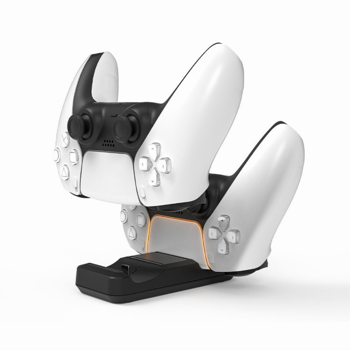 iPlay kettős töltőállomás, PlayStation 5 kontrollerhez, akkumulátorkezelő rendszer, gyors töltés, fekete