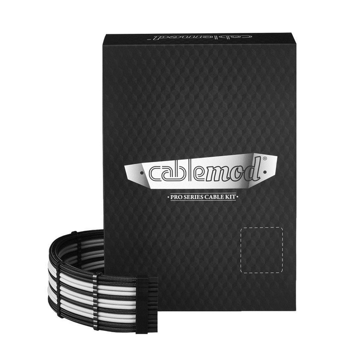 Cablu de alimentare intern CableMod 0,7 m, 8-pin EPS12V, negru si alb