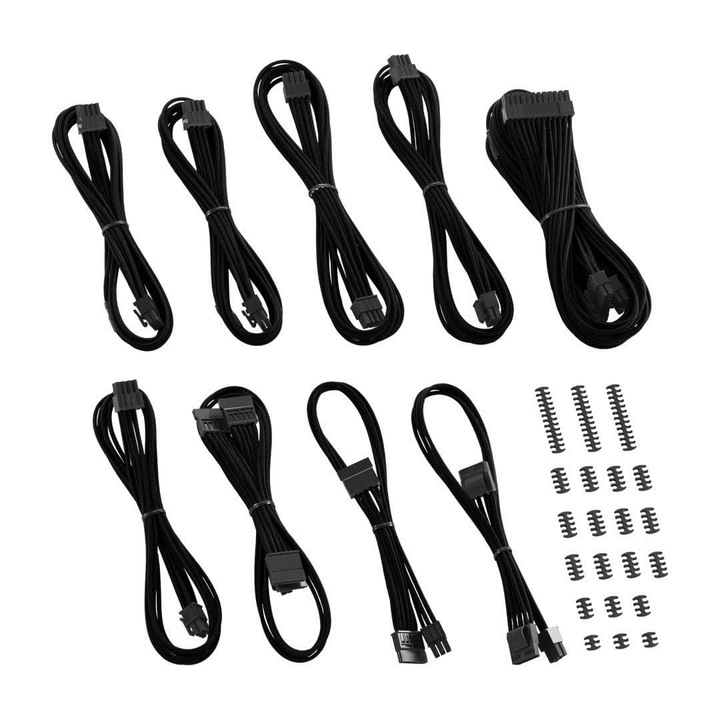 Set Cabluri de alimentare intern CableMod, negru, 180mm x 2620mm x 65mm