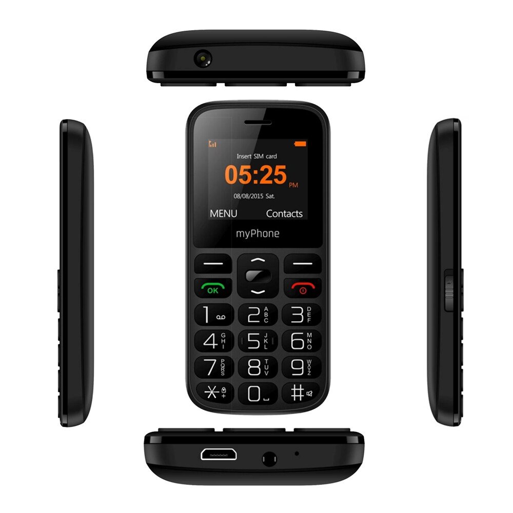Telefon seniori frecventa 4G ecran 1.77” camera 0.3MP acumulator 800mAh Halo A LTE Negru
