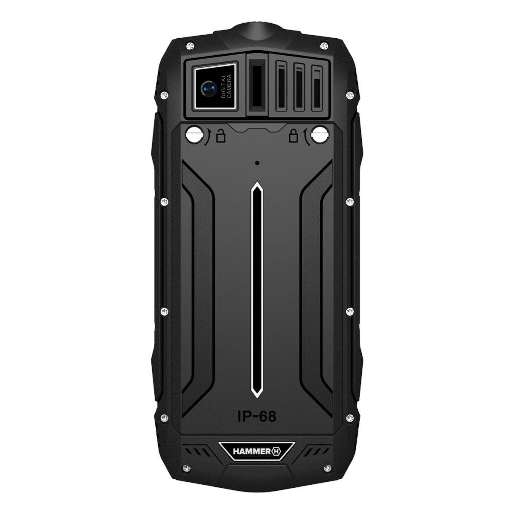 Telefon Hammer TEL000776 cu structura ramforsata ecran2.4” Dual Sim rezistent la socuri si apa IP68 baterie 1800 mAh lanterna camera foto, radio, inregistrare convorbiri