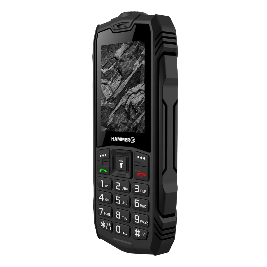 Telefon Hammer TEL000776 cu structura ramforsata ecran2.4” Dual Sim rezistent la socuri si apa IP68 baterie 1800 mAh lanterna camera foto, radio, inregistrare convorbiri