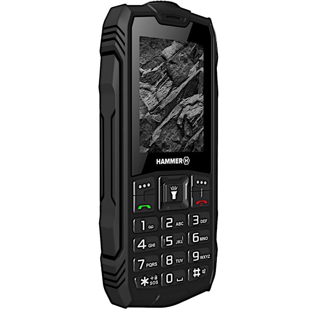 Telefon Hammer TEL000776 cu structura ramforsata ecran2.4” Dual Sim rezistent la socuri si apa IP68 baterie 1800 mAh lanterna camera foto, radio, inregistrare convorbiri