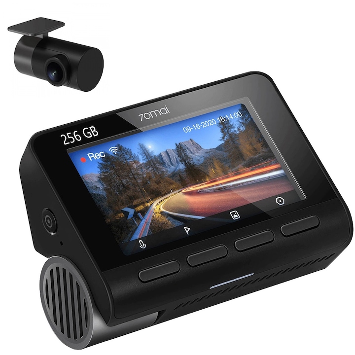 Комплект камера за кола 70mai Dash Cam A800S-1M с 256GB памет, 4K, IPS 3.0", GPS, Wi-Fi + Задна камера за кола RC06