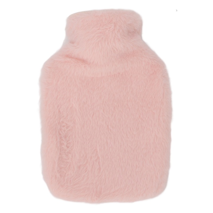 Melegvizes palack, Jormftte, 25.5x17.5cm, plüss anyag, rózsaszín