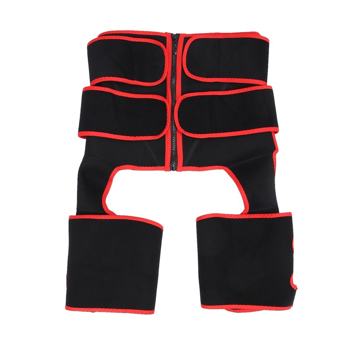 Jormftte karcsúsító öv, 3 az 1-ben, állítható, dupla kompresszió, piros, 2XL/3XL