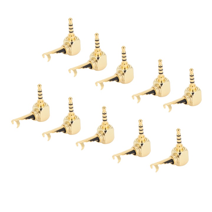 10 db kiegyensúlyozott 2,5 mm-es 4 pólusú L-alakú csatlakozó, Enforose, fém, audioberendezésekhez