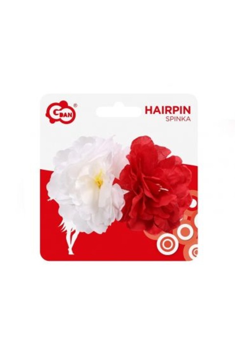 Spinka mare, alba si rosie, accesorii par