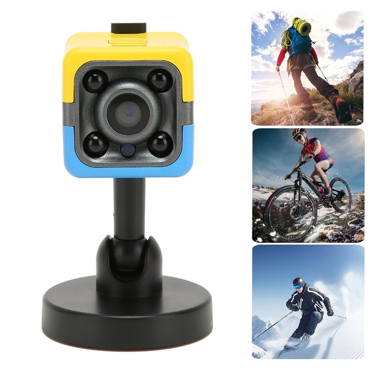 Спортна видеокамера Longziming, Full HD 1080P, водоустойчива, непрекъснат запис, компактна, многоцветна