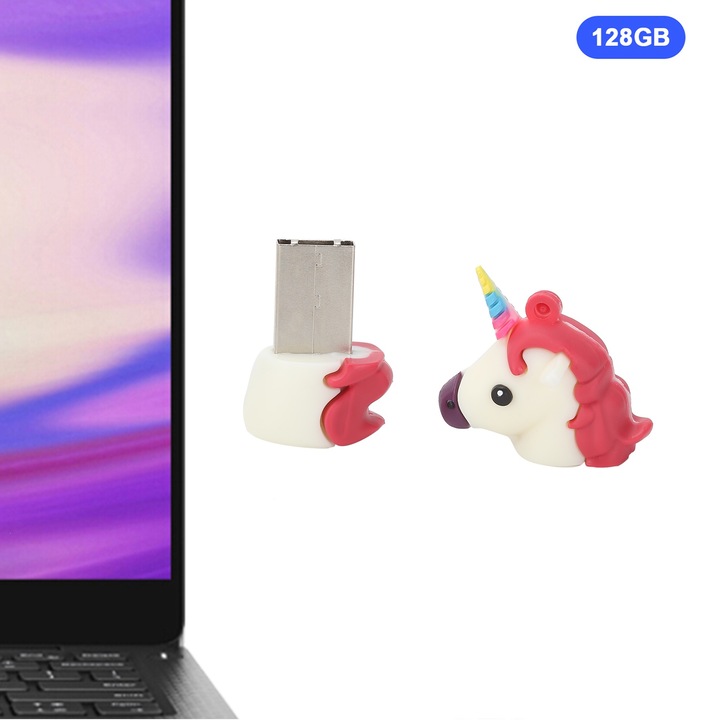 USB 2.0 памет, longziming, 128GB, бяла, съвместима с Windows 7/8/10, Vista, XP