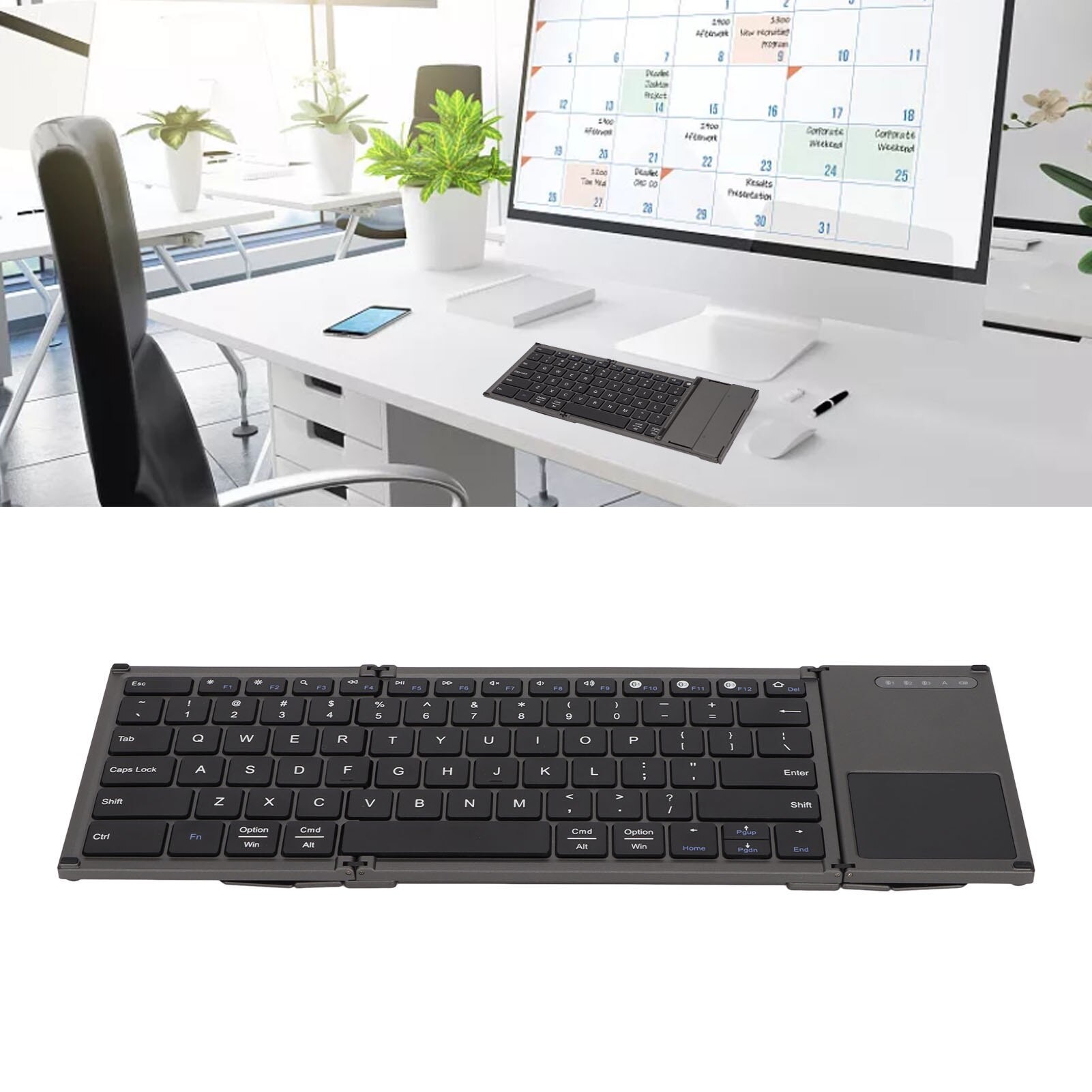 Tastatura wireless, longziming, 78 taste, design pliabil, cu