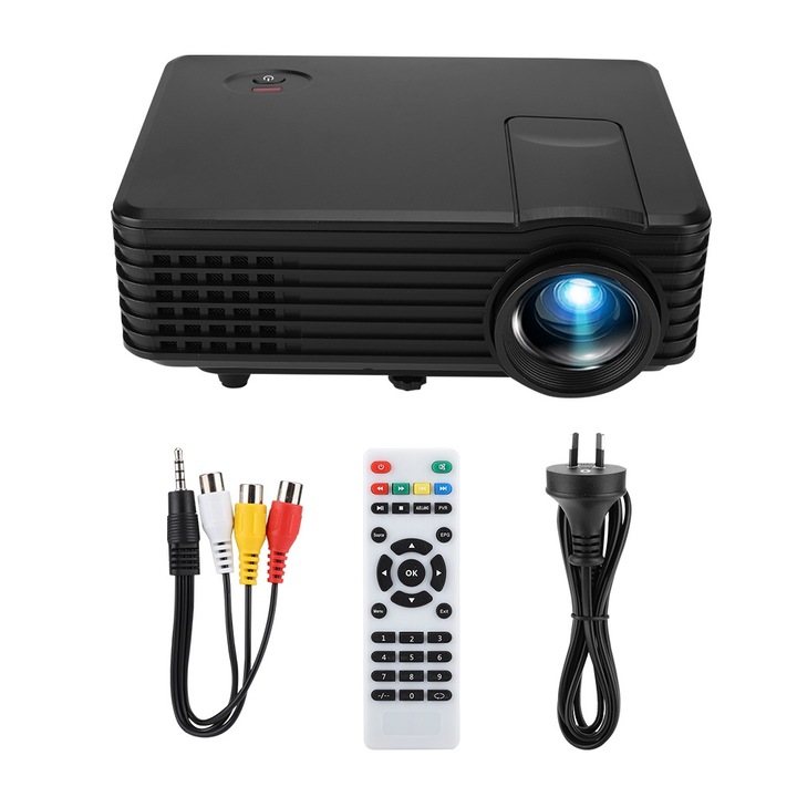 Видео проектор Jormftte RD-805, 60-120 инча, 800*480, LED, черен, за търговска и жилищна употреба