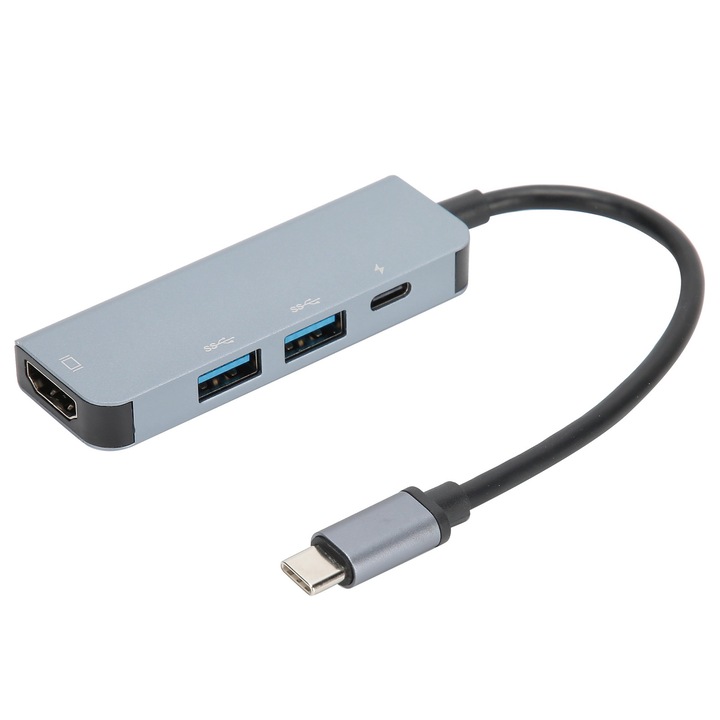 Többfunkciós adapter 4 az 1-ben Type-C HDTV, Jormftte, ezüst, 4K, 120mm