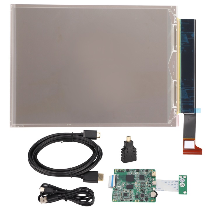 E-papír kijelző 7,8 hüvelykes Jormftte 1872x1404 felbontás, fekete-fehér, Raspberry Pi és PC-hez
