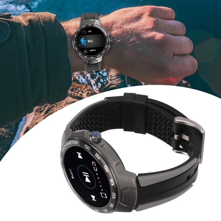 Bratara fitness Jormftte Z21 PLUS, ecran color 0.96 inch, monitorizare ritm cardiac, neagra