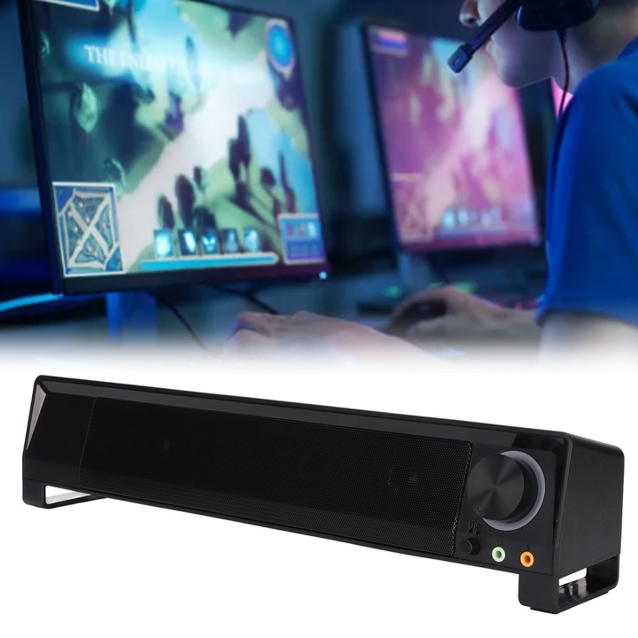 Számítógépes hangszórók Vezetékes PC hangszóró mikrofonnal számítógéphez, laptophoz, táblagéphez, telefonhoz