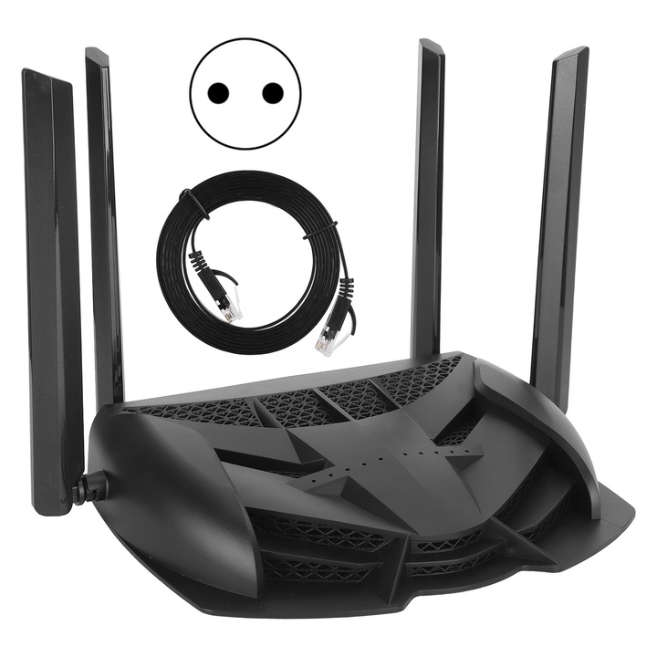 Router Wireless Jormftte Z-2600, 2600Mbps, dual-band 2.4/5GHz, negru