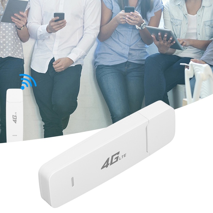 Router WiFi mobil Jormftte M6 4G, 300Mbps, alb, portabil