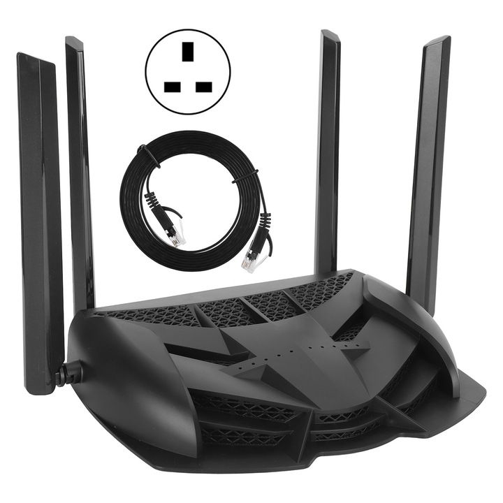 Router Wireless Jormftte Z-2600, 2600Mbps, dual-band 2.4/5GHz, negru