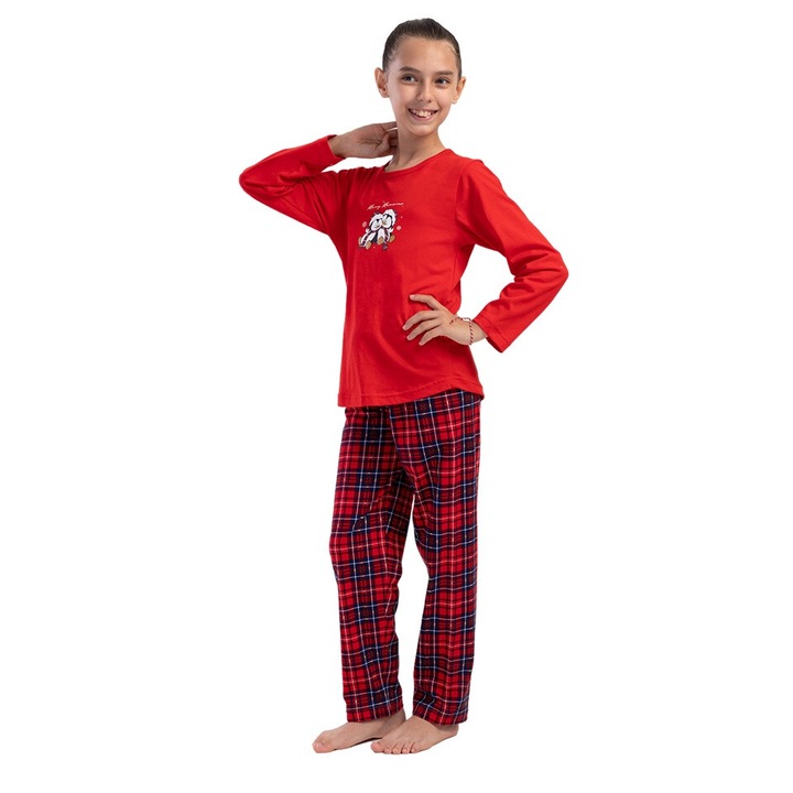 Pijamale copii, fetite, Vienetta, model de Craciun 2 Penguins