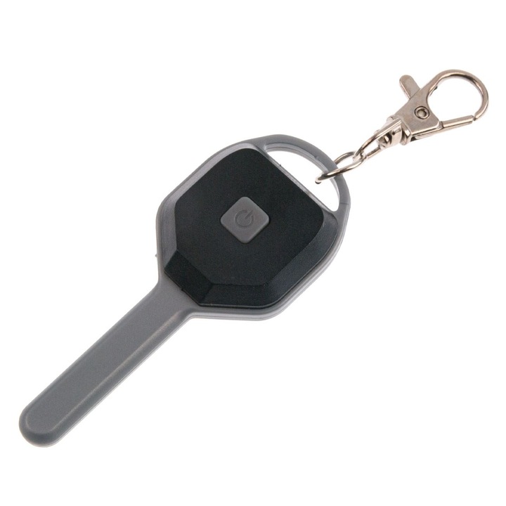 Breloc Cheie LED, 8cm, 2 Niveluri Lumina, Gri, Plastic