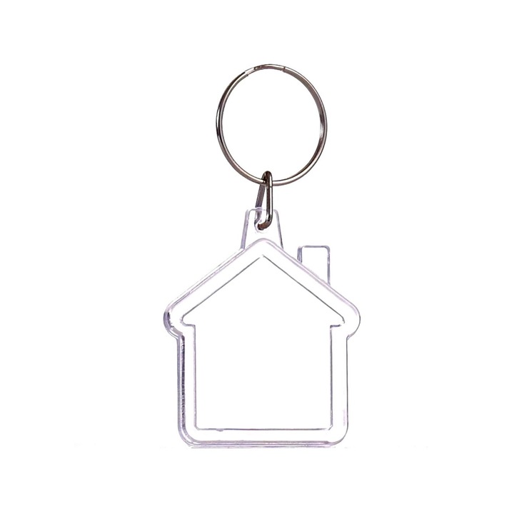 Műanyag kulcstartó House fotóbetéttel - 100 db-os készlet, Createur