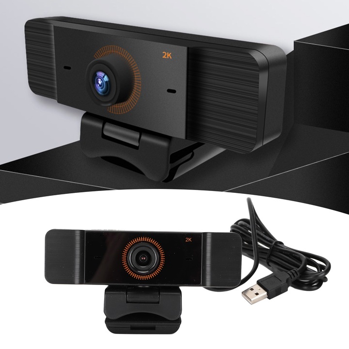 Уеб камера USB2.0 HD Longziming 2560x1440, вграден микрофон, Plug and Play