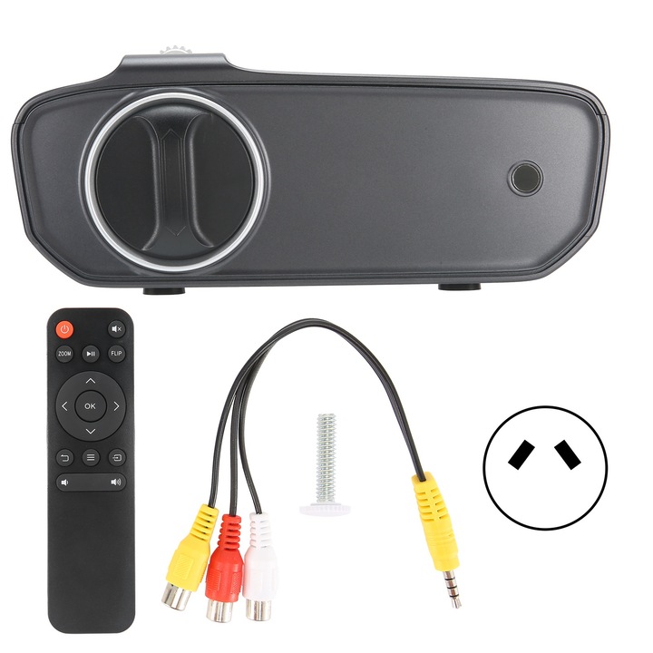 Longziming Mini 1080P LED videoprojektor, 140ANSI, gyöngyszürke, hordozható